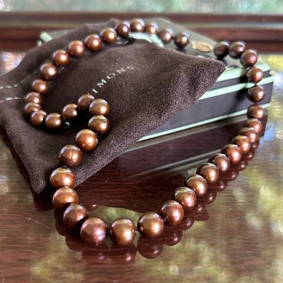 14K Brown Cultured Freshwater Pearl Necklace w/ Box & Pouch Ross-Simons - Picture 5 of 13